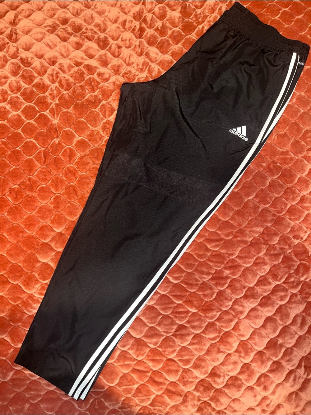 Adidas Women’s Black Three-Stripe Track Pants With leg zippers only worn twice